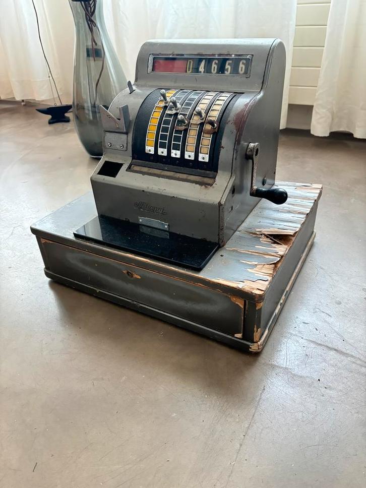 Vintage Kassa van National – Retro & Uniek, Antiek en Kunst, Antiek | Kantoor en Zakelijk, Ophalen of Verzenden