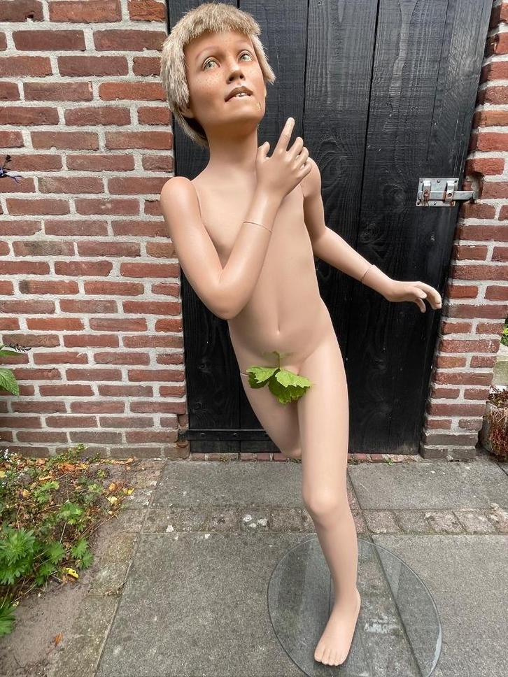 Vintage etalage- / paspop 120 cm, Antiek en Kunst, Curiosa en Brocante, Ophalen