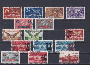 Zwitserland, kavel luchtpost 1923-1943 gebruikt.