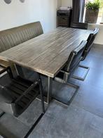 Eettafel inclusief stoelen 180x91 cm, Huis en Inrichting, 50 tot 100 cm, Industrieel, 150 tot 200 cm, Gebruikt