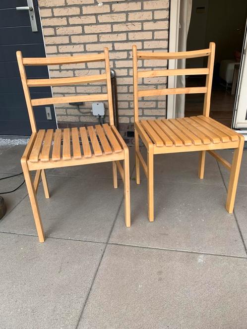 Berken houten stoel, Huis en Inrichting, Stoelen, Gebruikt, Twee, Hout, Bruin, Ophalen