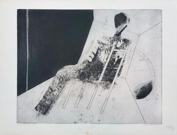 De Stoel 2/5 - Kunstenaar: Jan Hoving, Antiek en Kunst, Kunst | Etsen en Gravures, Ophalen of Verzenden