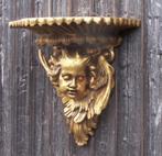 hele oude goudkleurige kerkconsole met een engel of putti., Antiek en Kunst, Ophalen