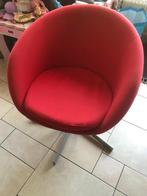 2 Rode kuipstoelen 70er jaren draaibaar, Ophalen, Gebruikt, Minder dan 75 cm, Metaal