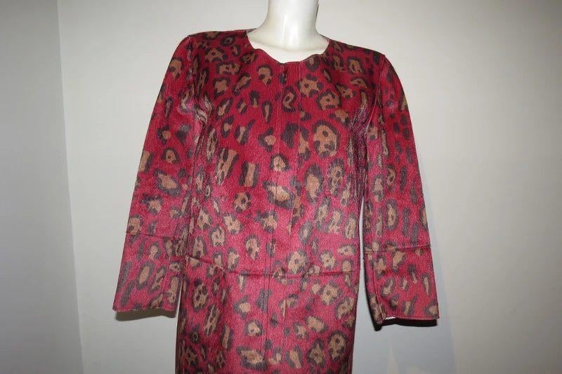 Marccain leren jas baggy model jaguar print mooie tinten 3/M, Maat 38/40 (M), Verzenden, Zo goed als nieuw, Marccain