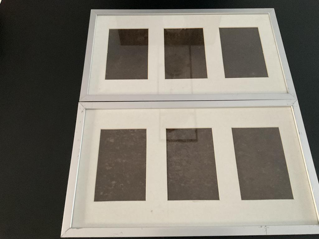 2 fotolijsten voor 3 foto’s. Afm. 26x 46 cm, Ophalen, Zo goed als nieuw