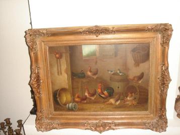 Hermanus van Tankeren (1900 - 1980),  Fowls in the barn. beschikbaar voor biedingen
