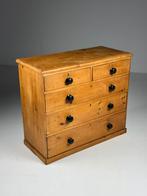 Grenen ladekast Engels 19e eeuw antiek, Huis en Inrichting, Zo goed als nieuw, 3 of 4 laden, Minder dan 100 cm, 25 tot 50 cm