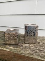 Waxinelichthouder Set, Huis en Inrichting, Overige materialen, Gebruikt, Ophalen of Verzenden, Grijs