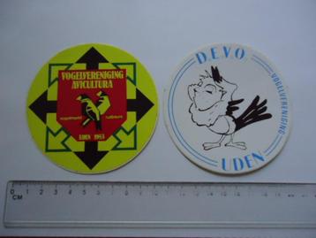 sticker oud VOGEL strip Uden vereniging Devo Avicultura 2x beschikbaar voor biedingen