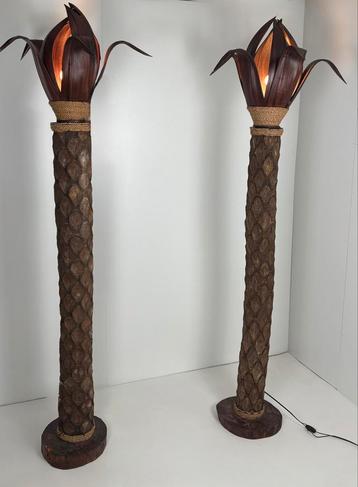 Vintage palmboom lampen set vloerlampen 195 cm beschikbaar voor biedingen