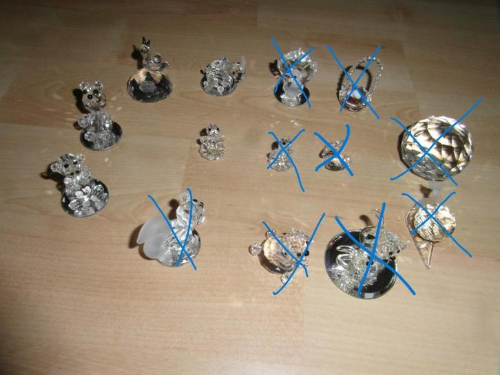 1 tot 5 beeldjes may fair kristal;, Verzamelen, Swarovski, Zo goed als nieuw, Figuurtje, Ophalen of Verzenden
