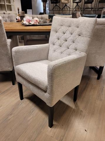 VOORRAAD 6 Landelijke Eetkamerstoelen Bianca Licht Beige 14 beschikbaar voor biedingen