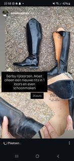 Derby rijlaarzen maat 38, Dieren en Toebehoren, Paardrijkleding, Gebruikt, Dressuur, Ophalen of Verzenden, Dames
