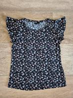 Bloemen T-shirt met Vlindermouwen - Maat M, Kleding | Dames, T-shirts, Maat 38/40 (M), Zwart, Ophalen of Verzenden, Zo goed als nieuw