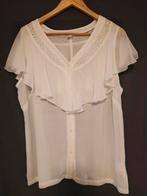 Witte blouse met ruches, Kleding | Dames, Wit, Maat 42/44 (L), Zo goed als nieuw, AproductZ