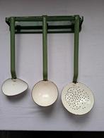 Oud groen emaille lepelrek, Ophalen of Verzenden