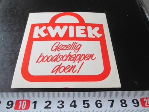 sticker KWIEK gezellig boodschappen doen !, Verzamelen, Stickers, Zo goed als nieuw, Bedrijf of Vereniging, Ophalen