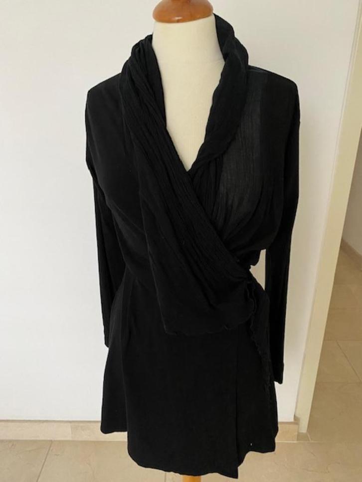 Elegant Jasje/blouse met sjaalkraag en overslag sluiting, Kleding | Dames, Blouses en Tunieken, Gedragen, Maat 38/40 (M), Zwart