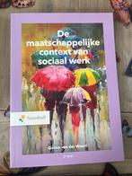 De maatschappelijke context van sociaal werk, Boeken, Maatschappij en Samenleving, Ophalen of Verzenden, Zo goed als nieuw, Galina van der Weert