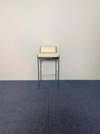 5 x Design barkruk Ahrend, wit leder, chroom frame, Huis en Inrichting, Barkrukken, Ophalen, Met voetsteun, 60 tot 90 cm, Leer