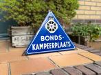 Oud emaille bord bonds kampeerplaats camping anwb kamperen, Ophalen of Verzenden, Gebruikt, Reclamebord