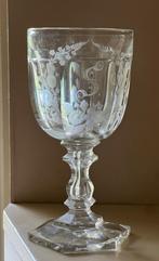 19e EEUWS GLAS- OF BOKAAL GEGRAVEERD, Antiek en Kunst, Verzenden