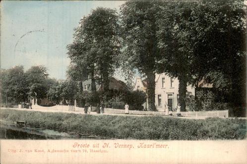 Groeten uit Nieuw-Vennep, Haarlemmermeer, Verzamelen, Ansichtkaarten | Nederland, Gelopen, Noord-Holland, Voor 1920, Ophalen of Verzenden