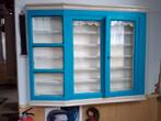 Brocante Vitrinekast, Huis en Inrichting, Ophalen, Gebruikt, 25 tot 50 cm, 150 tot 200 cm