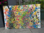 Gekleurde verfspetters canvas schilderij groot veranda tuin, Ophalen
