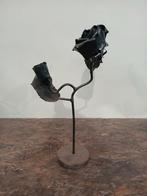 Metalen roos sculptuur - 40 cm hoog, Antiek en Kunst, Ophalen of Verzenden