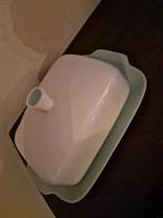 Oude botervloot  - mintgroen / Crème- ragout, Antiek en Kunst, Ophalen of Verzenden