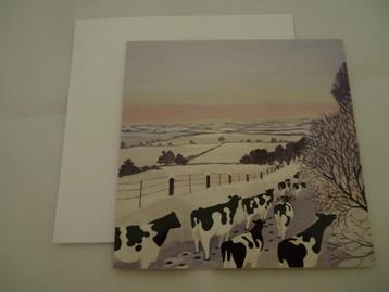 Kerstkaart KWF Winter Walk - Maggie Rowe Friese koe beschikbaar voor biedingen