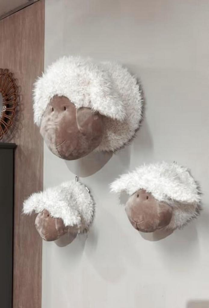Wandkop decoratie schaap, Kinderen en Baby's, Kinderkamer | Inrichting en Decoratie, Nieuw, Ophalen of Verzenden