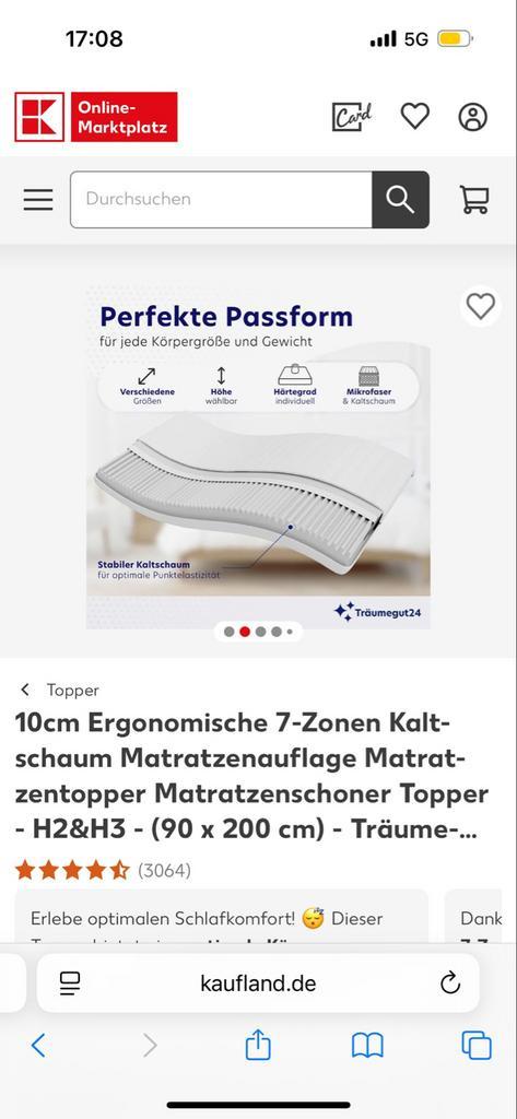 Matras Topper - Extra Comfort! (Ophalen groningen), Huis en Inrichting, Slaapkamer | Matrassen en Bedbodems, Nieuw, Matras, 140 cm