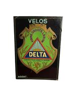 GROOT blikken DELTA VELOS Reclamebord Fietsen, Verzamelen, Ophalen of Verzenden, Gebruikt, Reclamebord