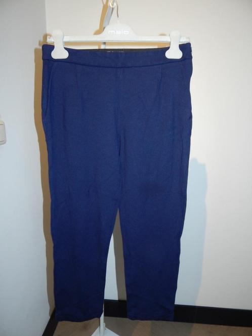 King Louie donker blauwe broek 7/8e model klein omslagje M, Kleding | Dames, Broeken en Pantalons, Zo goed als nieuw, Maat 38/40 (M)