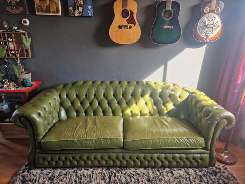 Chesterfield antiek groen, Huis en Inrichting, Banken | Sofa's en Chaises Longues, Gebruikt, Ophalen