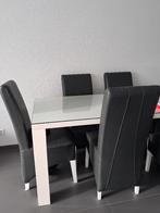 Eetstoelen, Huis en Inrichting, Stoelen, Ophalen, Leer, Zo goed als nieuw, Grijs