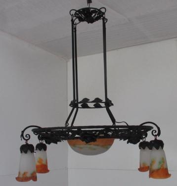 art deco luster lamp pate de verre Muller Luneville 10 beschikbaar voor biedingen