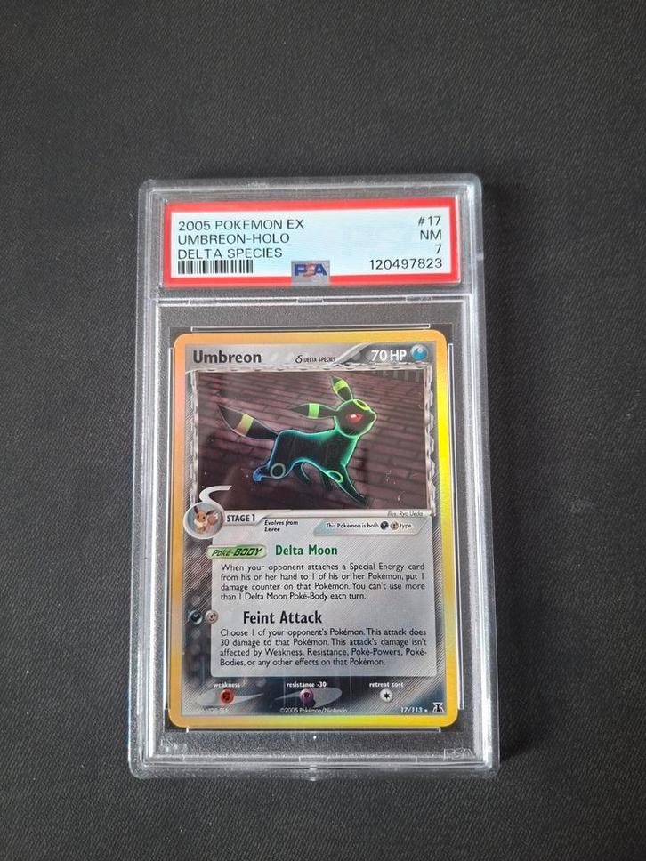 Umbreon PSA7 17/113  EX Delta species, Hobby en Vrije tijd, Verzamelkaartspellen | Pokémon, Zo goed als nieuw, Ophalen of Verzenden