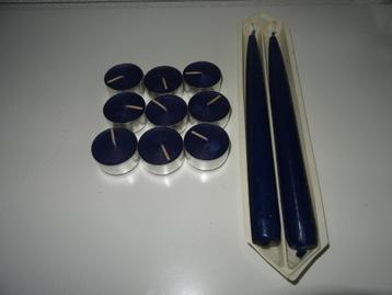 Blauwe gedompelde Kaarsen en Waxinelichtjes (Nieuw) beschikbaar voor biedingen