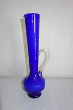 Glazen vaas blauw, Blauw, Ophalen of Verzenden, Minder dan 50 cm, Glas
