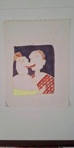 Originele Herman Brood Tekening  - Hardnekkend Roggelend, Ophalen of Verzenden