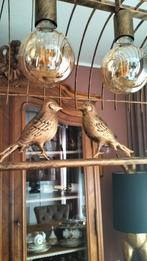 hanglamp brons met 7 vogels, Huis en Inrichting, Lampen | Hanglampen, Ophalen, Zo goed als nieuw, 75 cm of meer