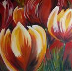 Tulpen, acryl op doek. 90x90, Ophalen