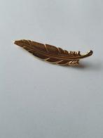 mooie broche veer. goudkleurig, Sieraden, Tassen en Uiterlijk, Broches, Ophalen
