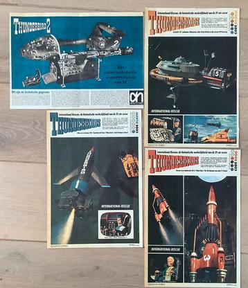 4 jaren ‘60 postertjes van The Thunderbirds