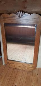 spiegel met eikenhouten lijst, Huis en Inrichting, Woonaccessoires | Spiegels, Ophalen, Zo goed als nieuw, Minder dan 100 cm, Rechthoekig