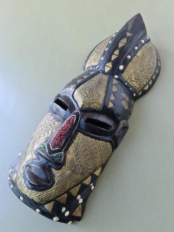 div. Afrikaans houten masker kruk tribal Ashanti Luba Ghana beschikbaar voor biedingen